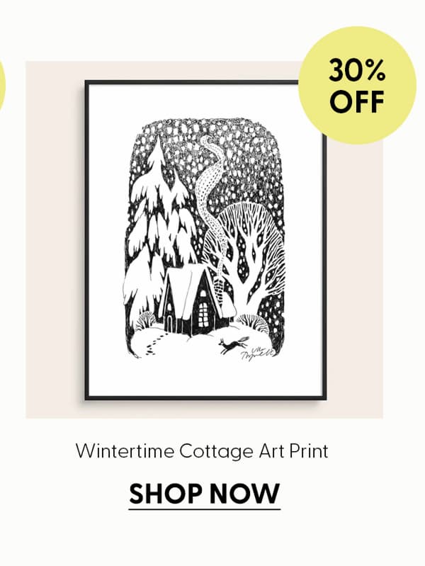 Wintertime Cottage Art Print