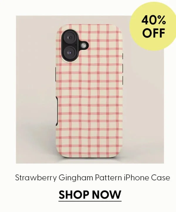 Strawberry Gingham Pattern iPhone Case