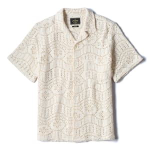 Eye Crochet Camp Collar Shirt