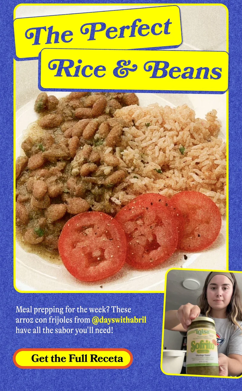 The Perfect Rice & Beans Meal prepping for the week? These arroz con frijoles from /@dayswithabril have all the sabor you'll need! GET THE FULL RECETA