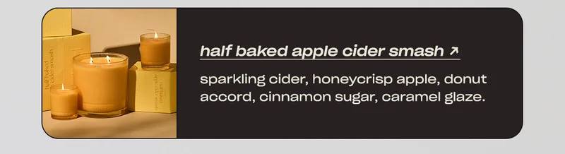 half baked apple cider smash: sparkling cider honeycrisp apple warm donut