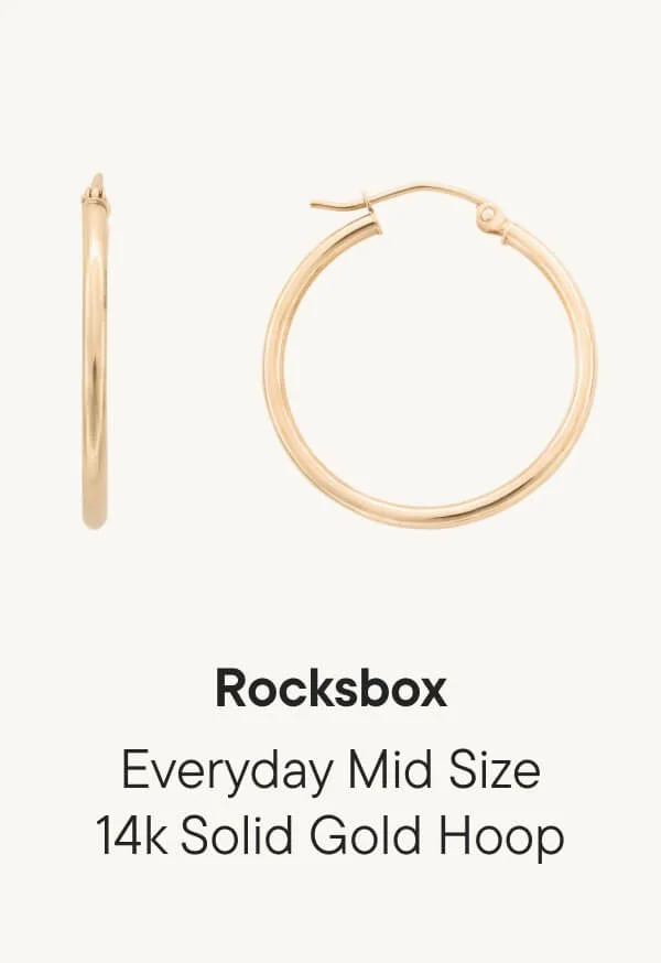 Everyday Mid Size 14k Solid Gold Hoop