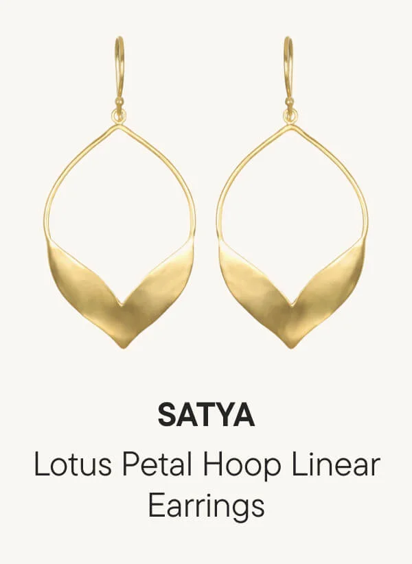 Lotus Petal Hoop Linear Earrings