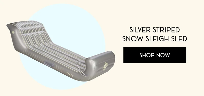 Silver Striped Snow Sleigh Sled