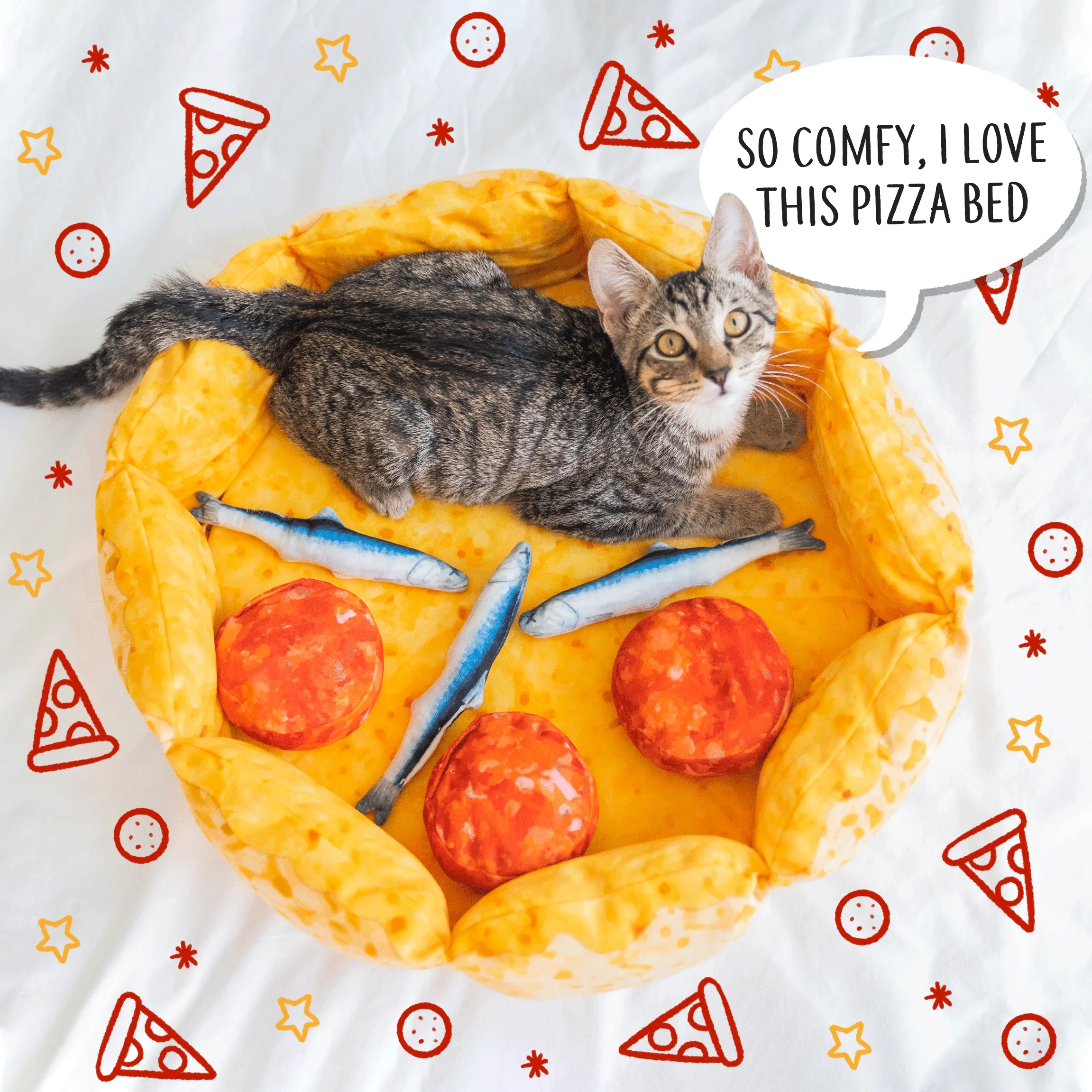 Image of Cute Pizza Cat Bed