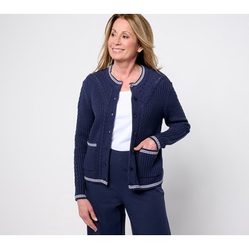Isaac Mizrahi Live! Yacht Club Cable Stitch Sweater