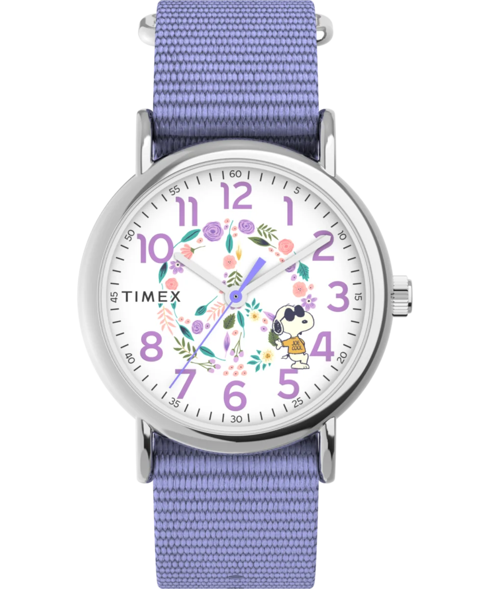 Image of Timex Weekender x Peanuts In Bloom 38mm Fabric Strap Watch