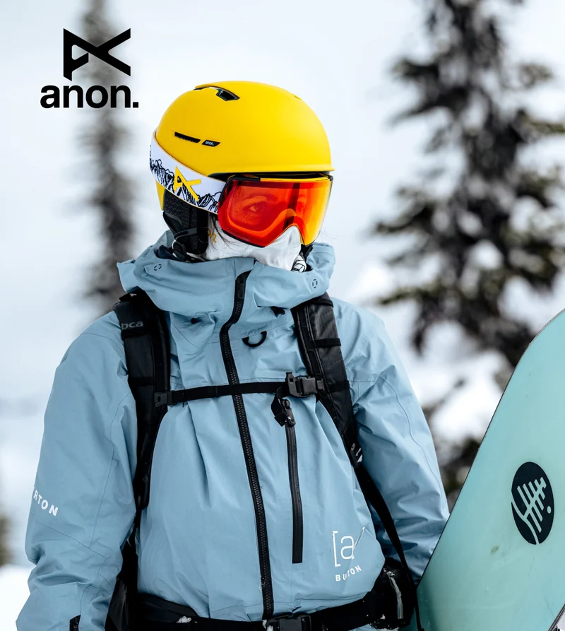 Anon Opportunist Sunglasses in Black on a model in the mountains