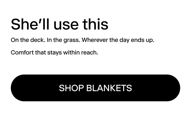 Gravel | She'll use this packable blanket