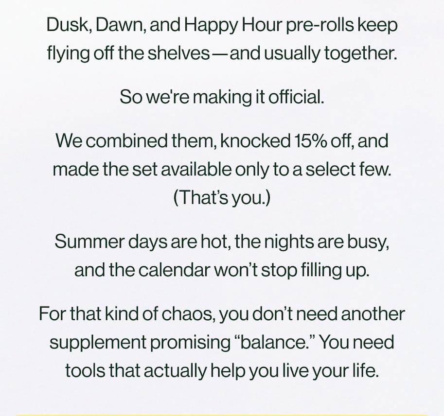 We combined them, knocked 15% off, and made the set available only to a select few