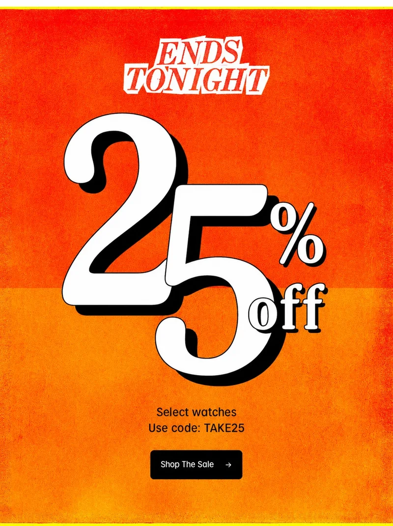 Shop The Sale (25% off | Select watches | Use code: discount code) - Timex