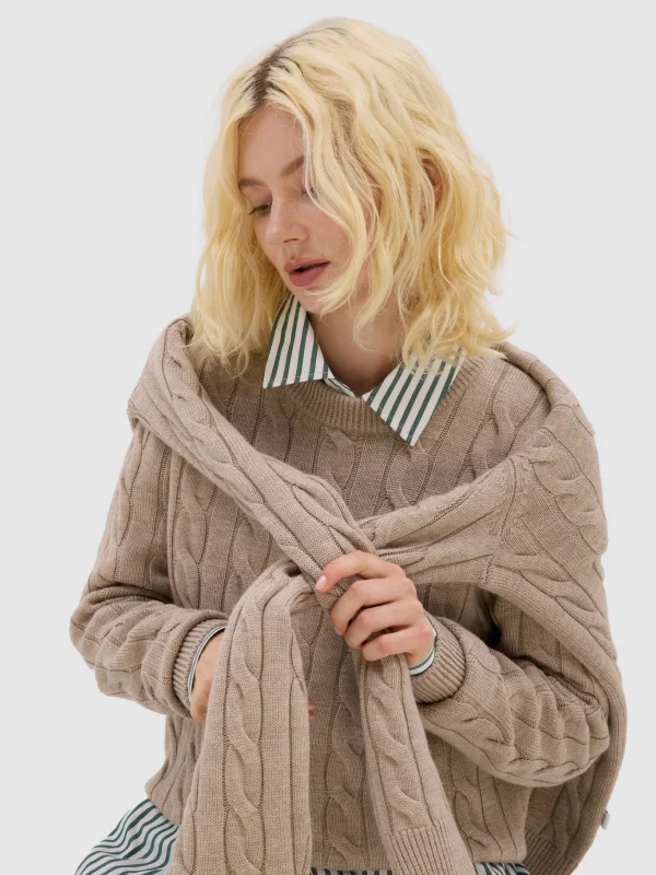 Dalston Midweight Merino Cable Knit Sweater - Unisex Dalston Midweight Merino Cable Knit Sweater - Unisex