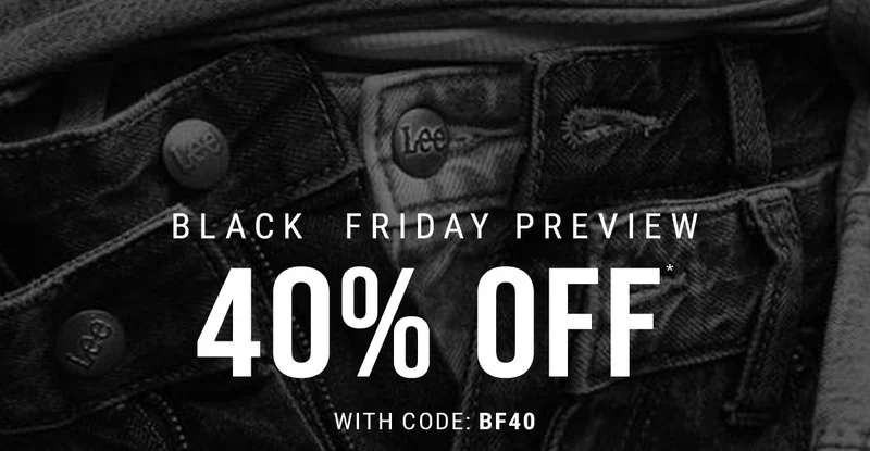 Black friday preview 40% off* with code: discount code