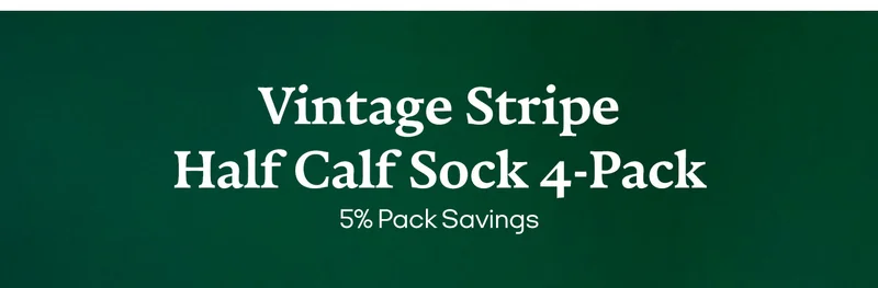 Vintage Stripe Half Calf Sock 4-Pack | 5% Pack Savings