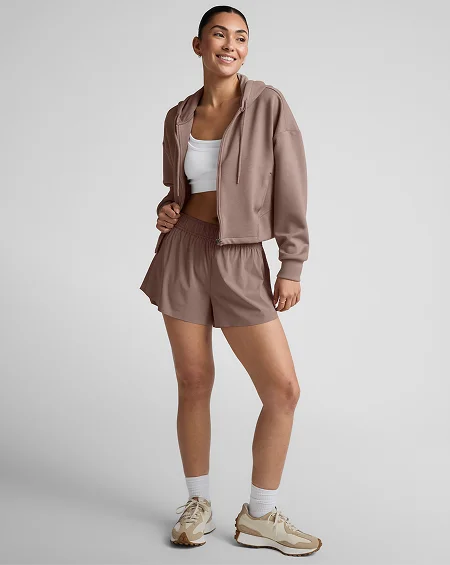 SoftSpring Full Zip Hooded Jacket in Rosey Taupe
