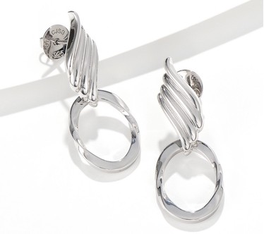 Christian James by Scott Grimes Sterling Oval Doorknocker Ripple Earrings