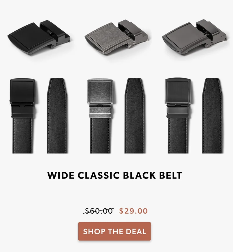 Shop Wide Black Belt