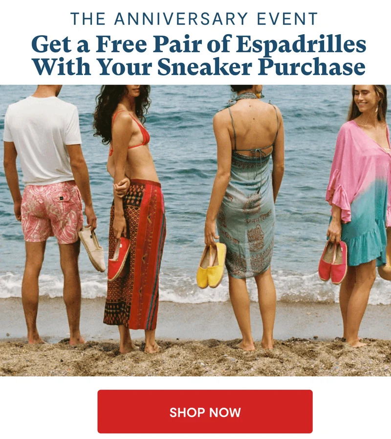 Get Free Pair of Espadrilles with Sneaker Purchase