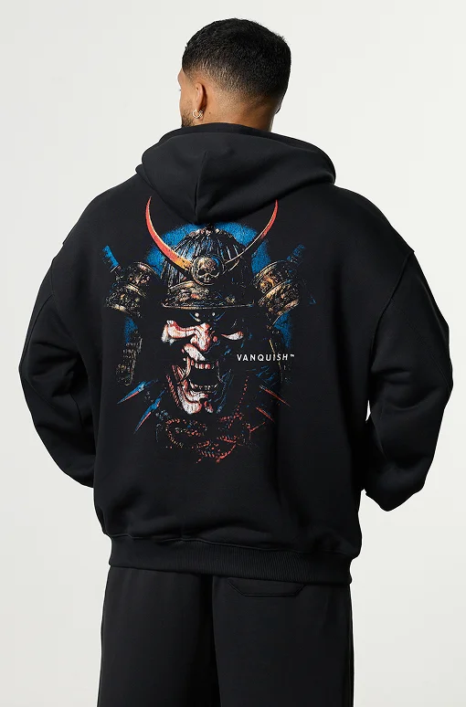 SHINTO GODS RONIN BLACK OVERSIZED HOODIE