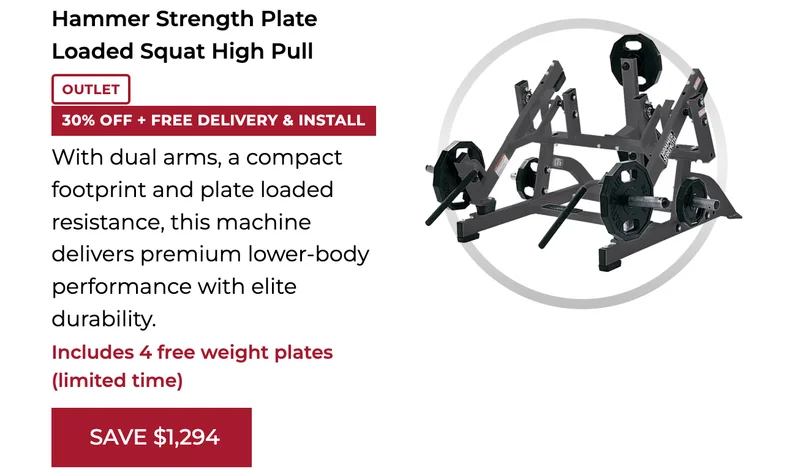 Hammer Strength Plate Loaded Squat High Pull | Black Friday Deals