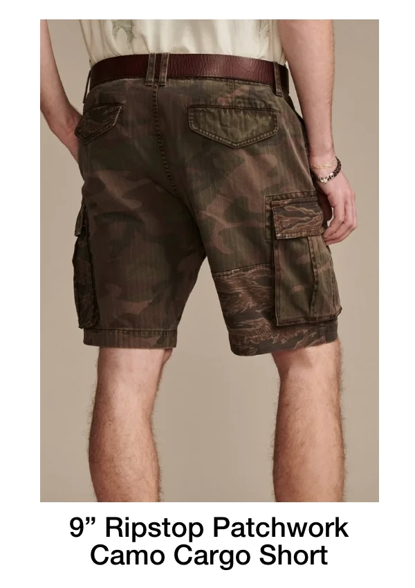 9" Ripstop Patchwork Camo Cargo Short