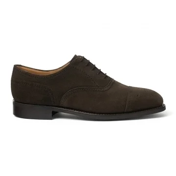 Kelmarsh R Oxford Semi Brogue in Dark Brown Suede