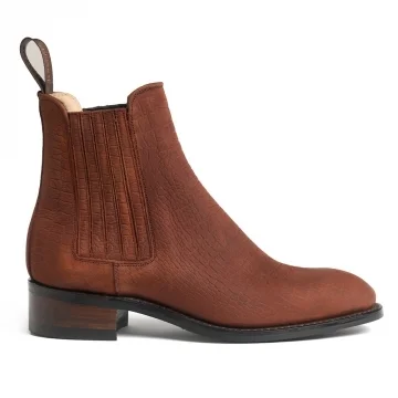 Aria D Chelsea Boot in Rust Moc Croc Nubuck