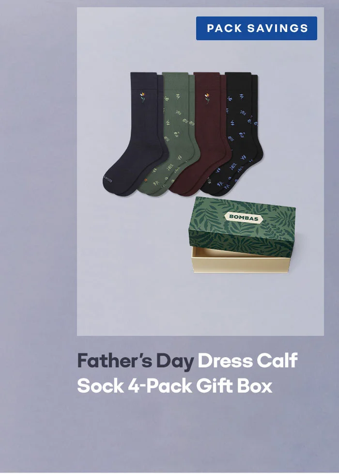 PACK SAVINGS Father's Day Dress Calf Sock 4-Pack Gift Box