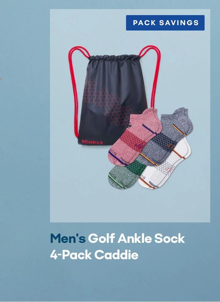 PACK SAVINGS Men's Golf Ankle Sock 4-Pack Caddie