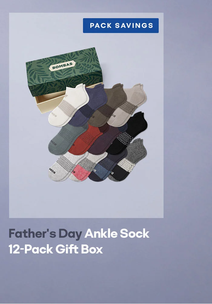 PACK SAVINGS Father's Day Ankle Sock 12-Pack Gift Box
