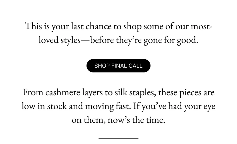 SHOP FINAL CALL