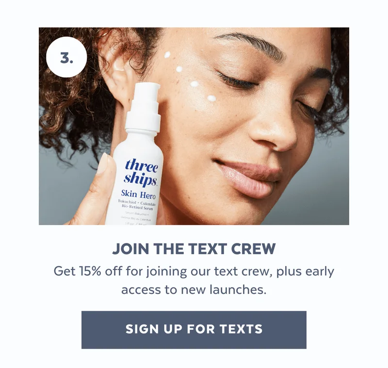 Join the Text Crew | Get 15% off for joining our text crew, plus early access to new launches. [SIGN UP FOR TEXTS]