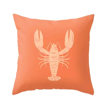 Peach Lobster Throw Pillow