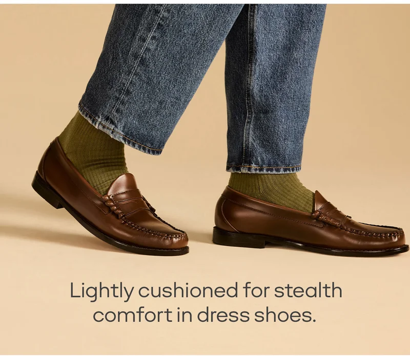 Lightly cushioned for stealth comfort in dress shoes.