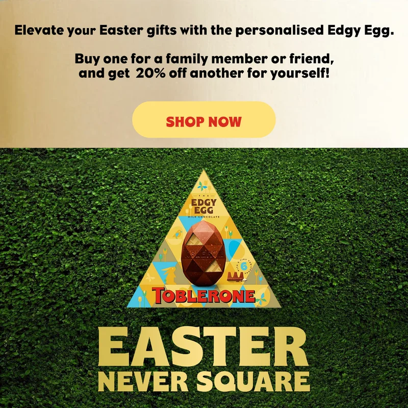 Elevate your Easter gifts with  the personalised Edgy Egg.  Buy one for a family member or friend,  and get  20% off another for yourself!
