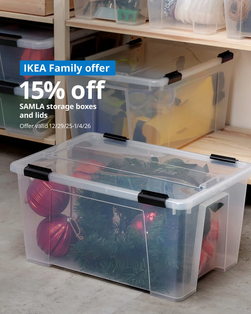 SAMLA storage boxes and lids