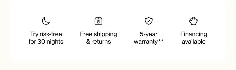 Try risk-free for 30 nights | Free shipping & returns | 5-year warranty