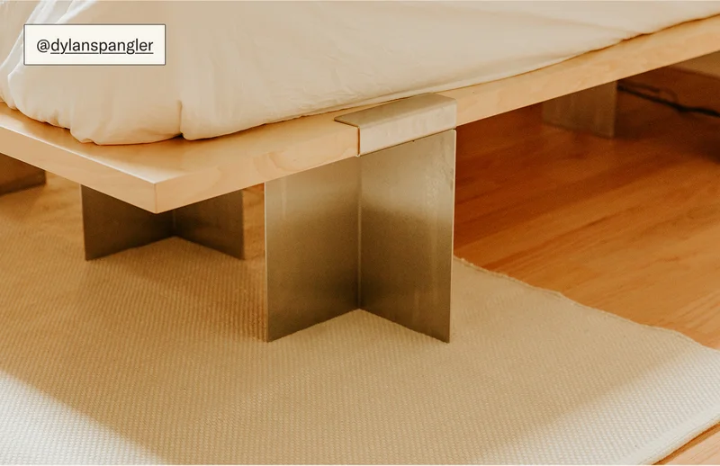 The Lift Off Bed Frame, styled by @dylanspangler