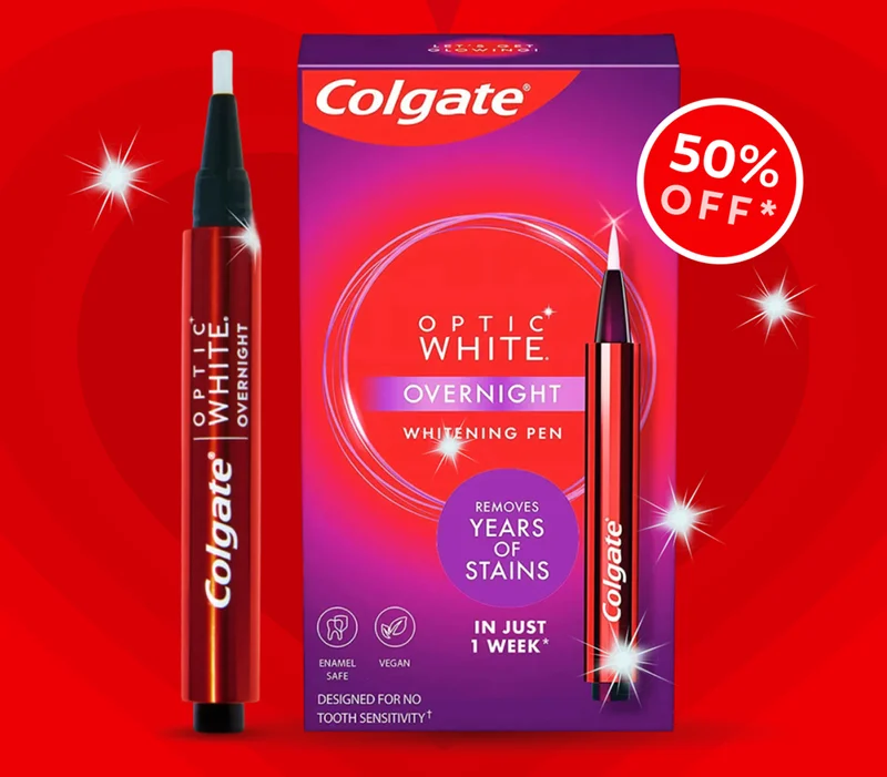 For a limited time only, you can get our well-loved Optic White Teeth Whitening Pen for 50% off. But don’t wait; this sweet deal is only here while supplies last.