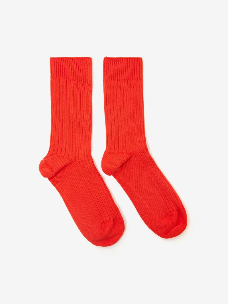 Image of Baserange Rib Overankle Socks - Bill Red