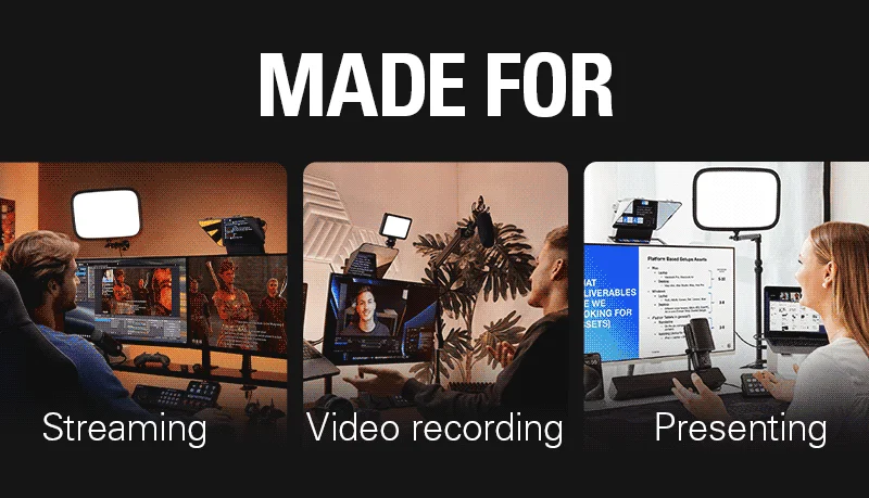 Made for streaming, video recording, and presenting.