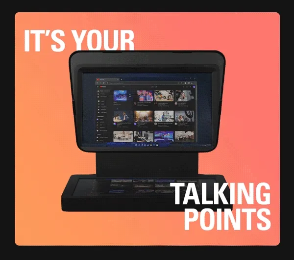 It's your talking points, window to chat, meeting icebreaker and just-for-me monitor.