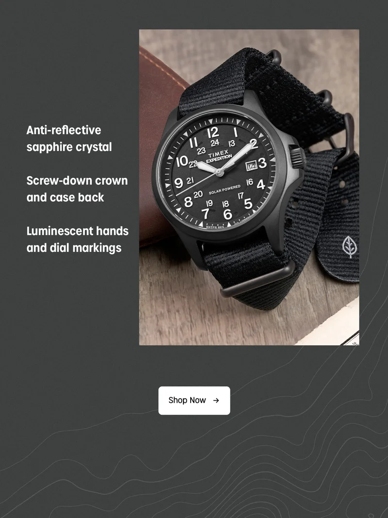 Anti-reflective sapphire crystal | Screw-down crown and case back | Luminescent hands and dial markings | Shop Now