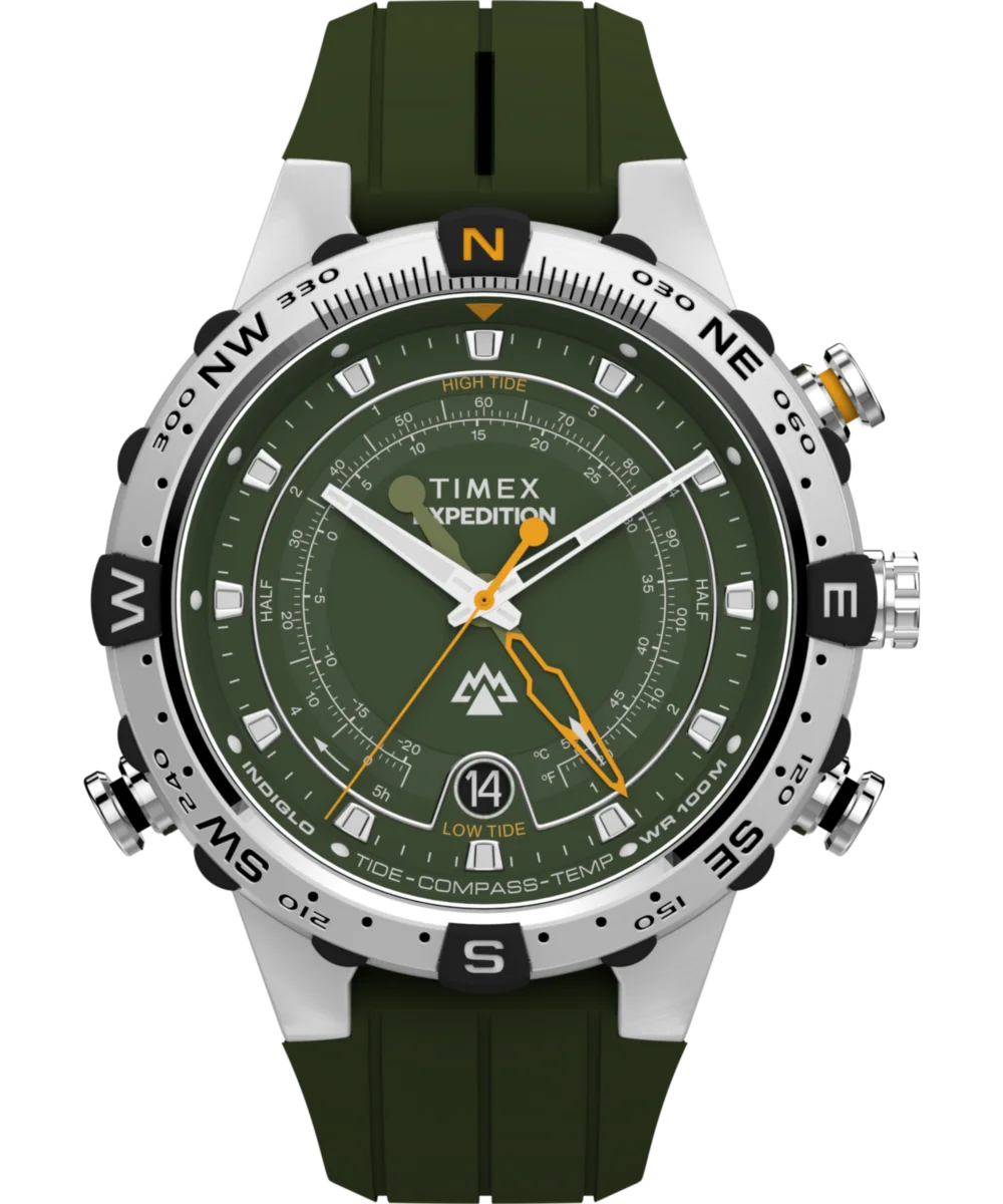 Image of Expedition® Tide-Temp-Compass 45mm Silicone Strap Watch