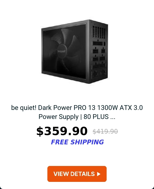 be quiet! Dark Power PRO 13 1300W ATX 3.0 Power Supply | 80 PLUS ...