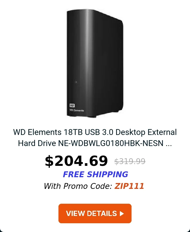 WD Elements 18TB USB 3.0 Desktop External Hard Drive NE-WDBWLG0180HBK-NESN ...