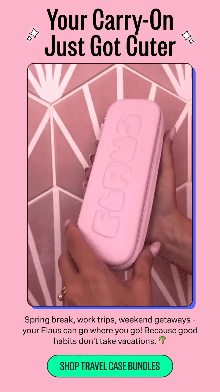 Your Carry-On Just Got Cuter | Spring break, work trips, weekend getaways - your Flaus can go where you go! Because good habits don't take vacations. Shop travel case bundles