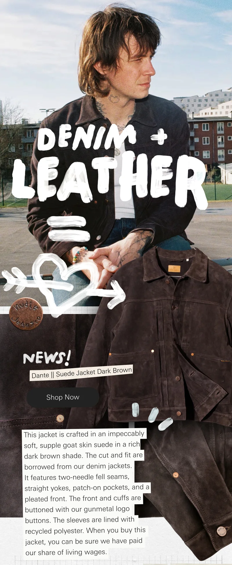 Dante II Suede Jacket Dark Brown
