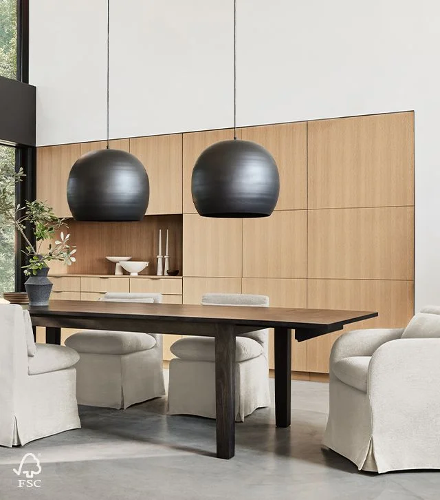 new: Basque dining table in charcoal