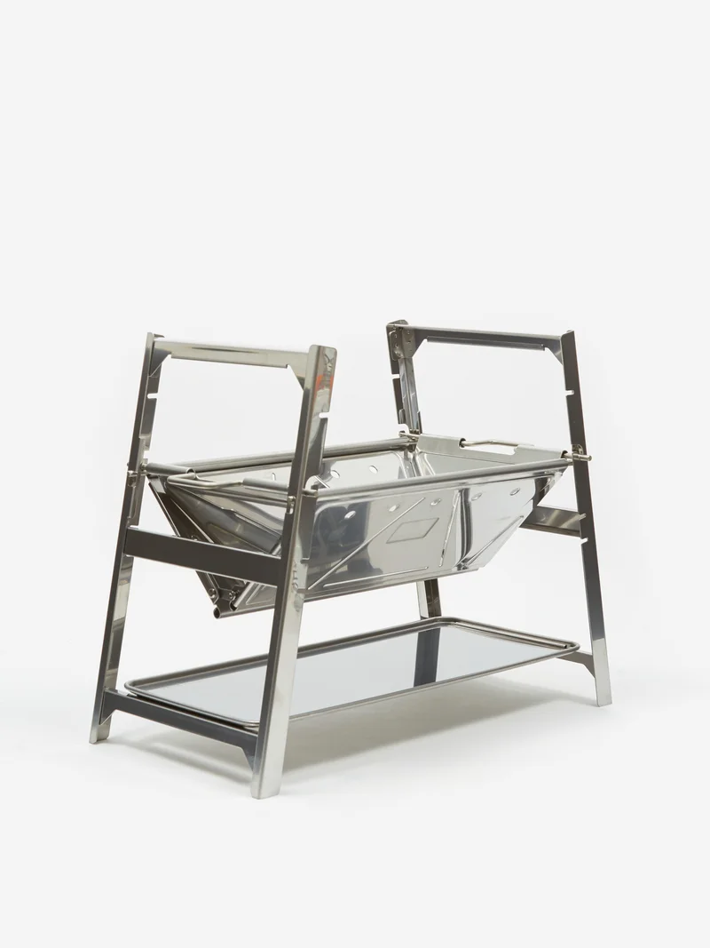 Image of Snow Peak Takibi Solo Fire Pit And Grill - Silver